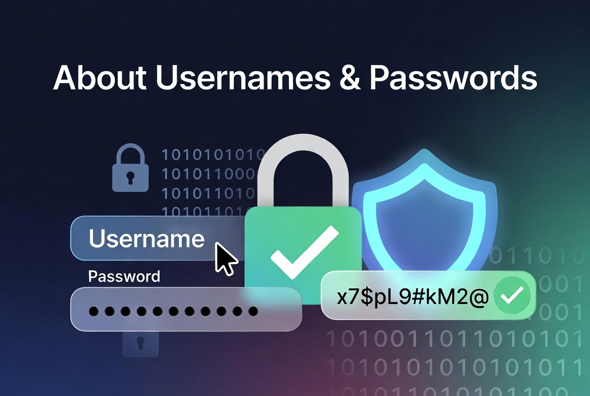 About Usernames & Passwords